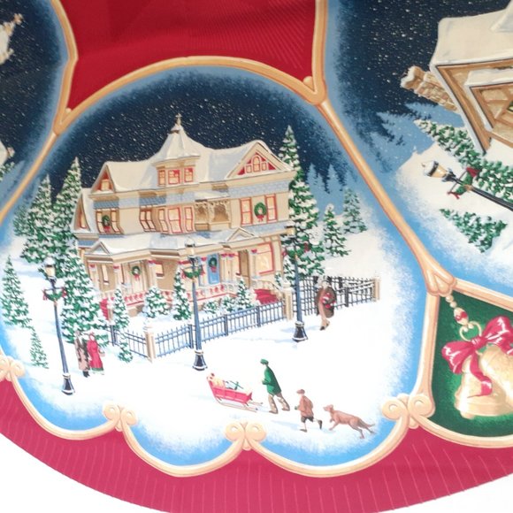 NEW Daisy Kingdom Antique Village Tree Skirt or Tablecloth Fabric Panel - Picture 7 of 12